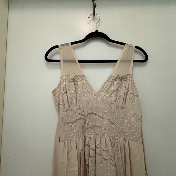 TRACY REESE off-white cream silk midi bridal dress 4 - Picture 2 of 9